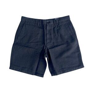 GAP Men's Black 8" Linen-Cotton Flat Front Chino Shorts Casual and Semi-Formal